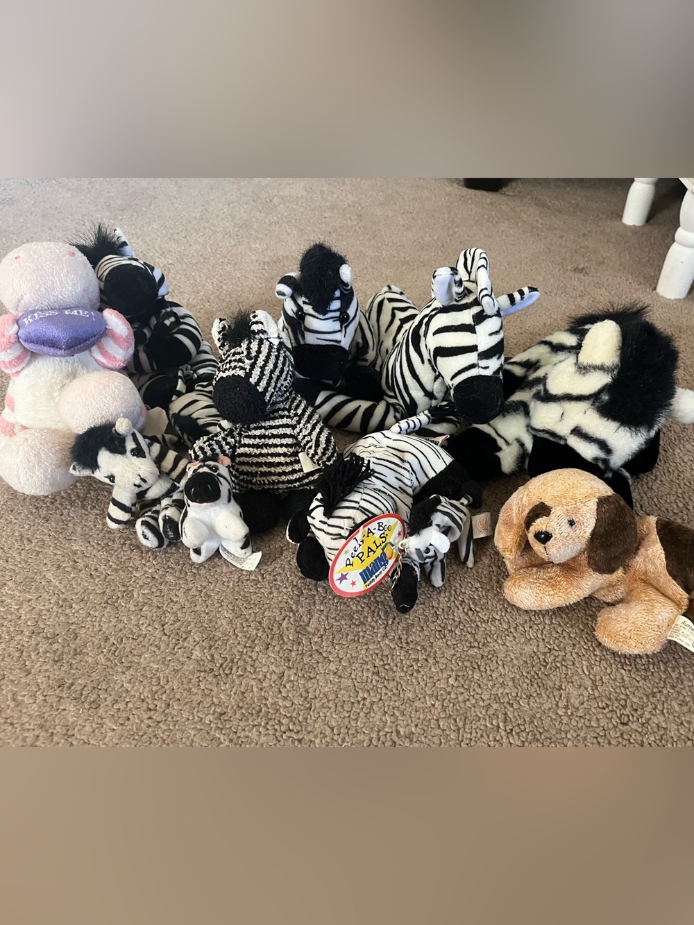 Plush Zebra Stuffed Animal - Black & White
